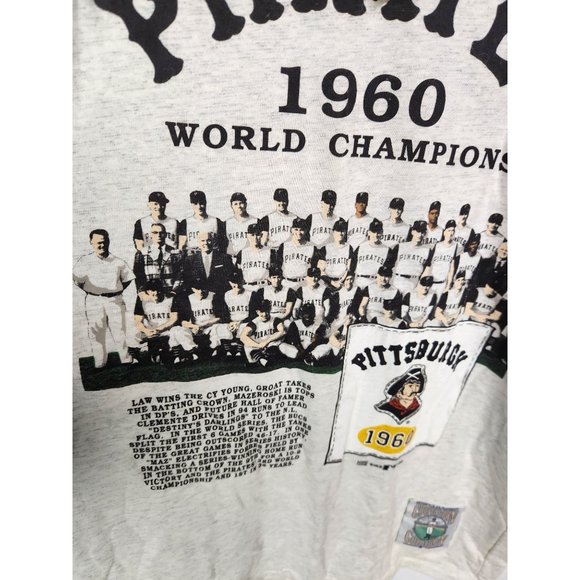 Vtg. 1994 Men's Sz. L Cooperstown Collection Pirates 1960 World Champions Shirt - Picture 4 of 8